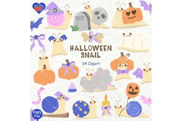 Elevate Designs with Pastel Halloween Snails