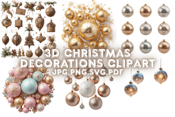 Elevate Holiday Designs with 3D Christmas Clipart