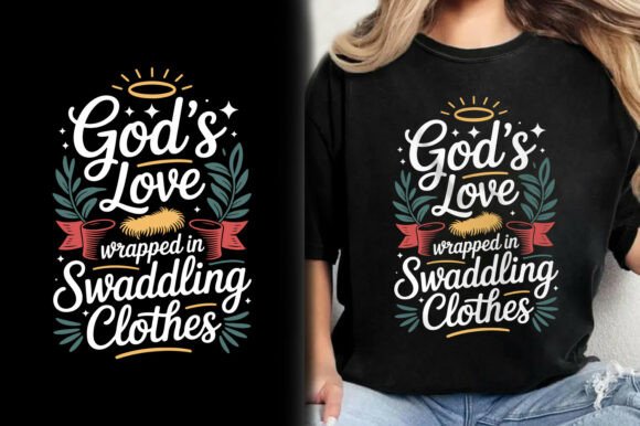God's Love Wrapped Clothes Christmas Tee Design